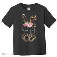 Womens Lunch Lady Bunny Leopard Flowers Easter Gifts Toddler T-Shirt thumb 0