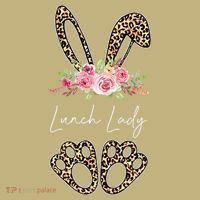 Womens Lunch Lady Bunny Leopard Flowers Easter Gifts Mousepad thumb 1