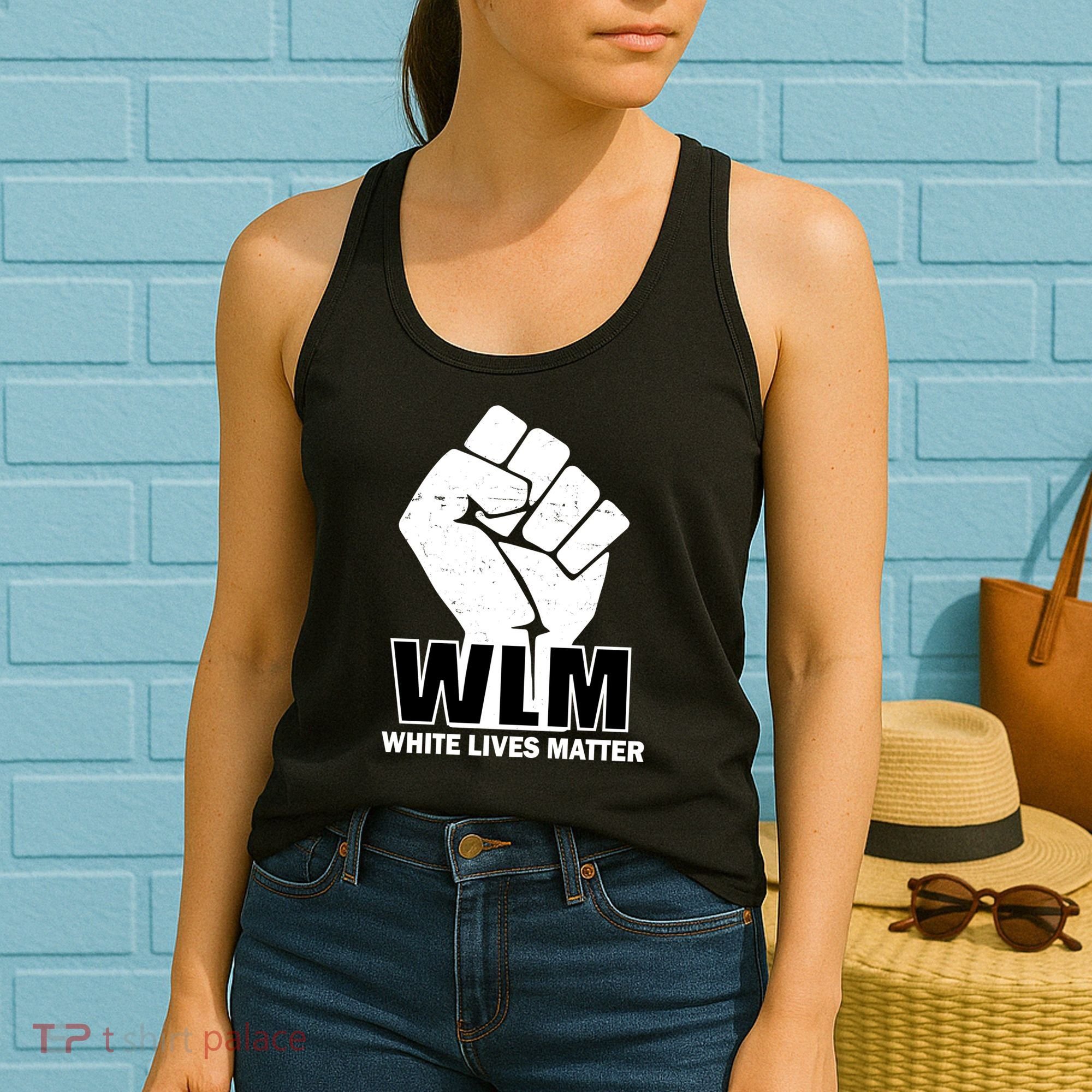 WLM White Lives Matters Fist Women's Tank Top