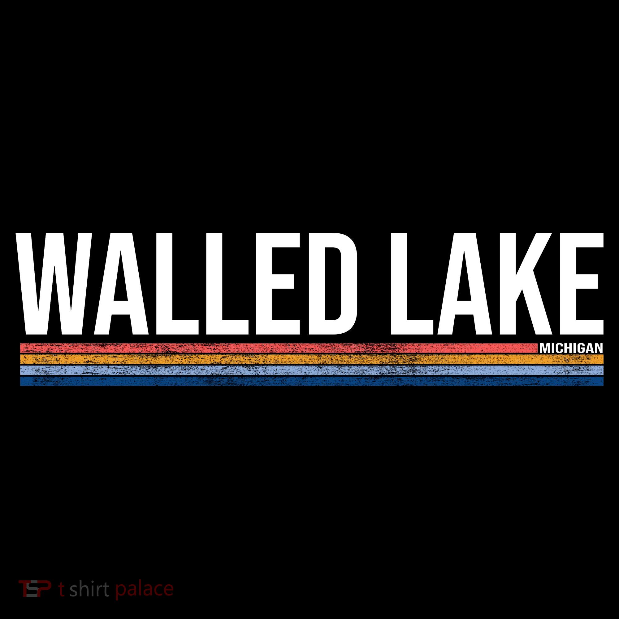 Walled Lake Michigan Retro Ornament