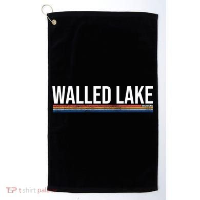 Walled Lake Michigan Retro Golf Towel