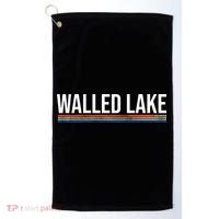 Walled Lake Michigan Retro Golf Towel thumb 0