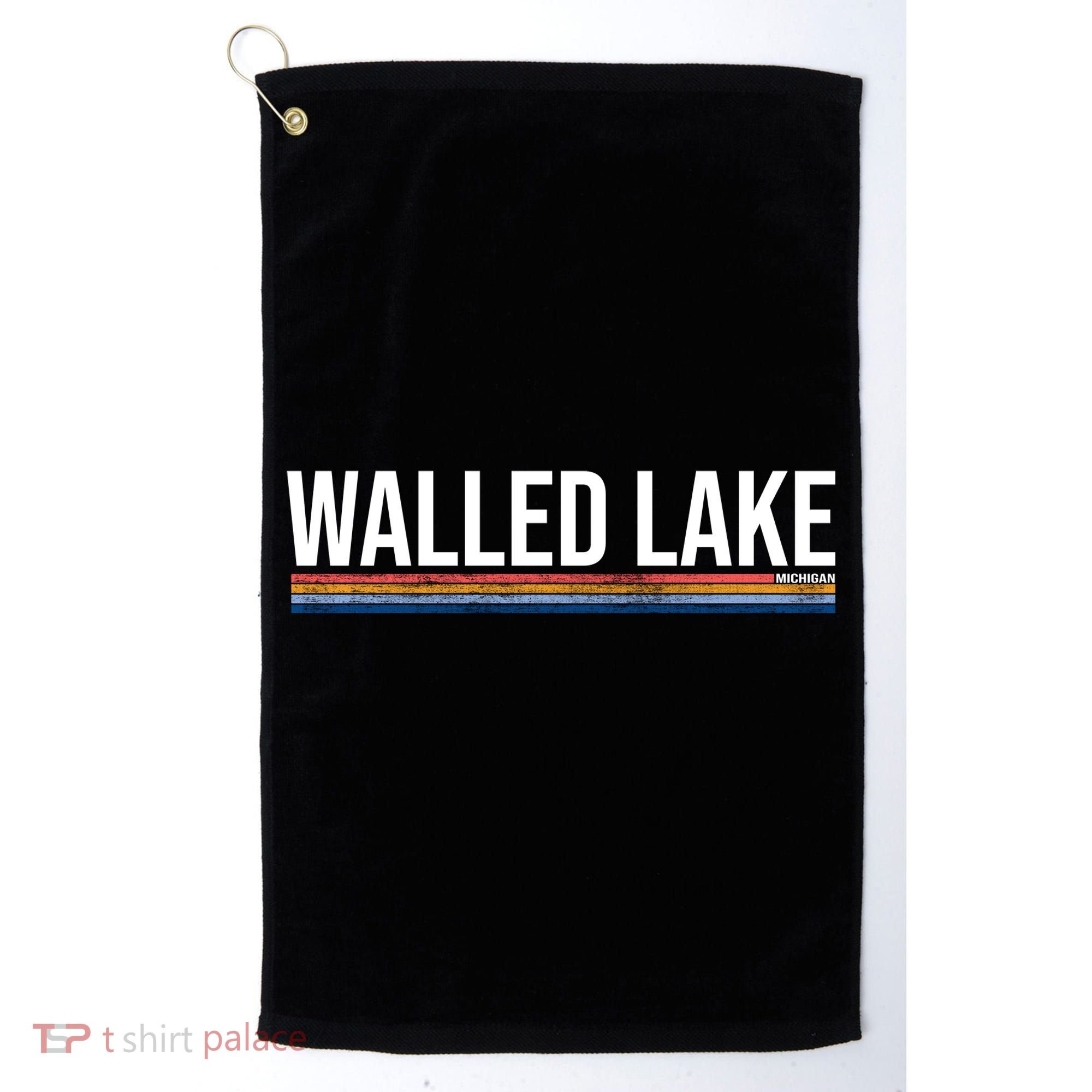 Walled Lake Michigan Retro Golf Towel