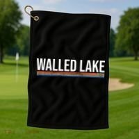 Walled Lake Michigan Retro Golf Towel thumb 1