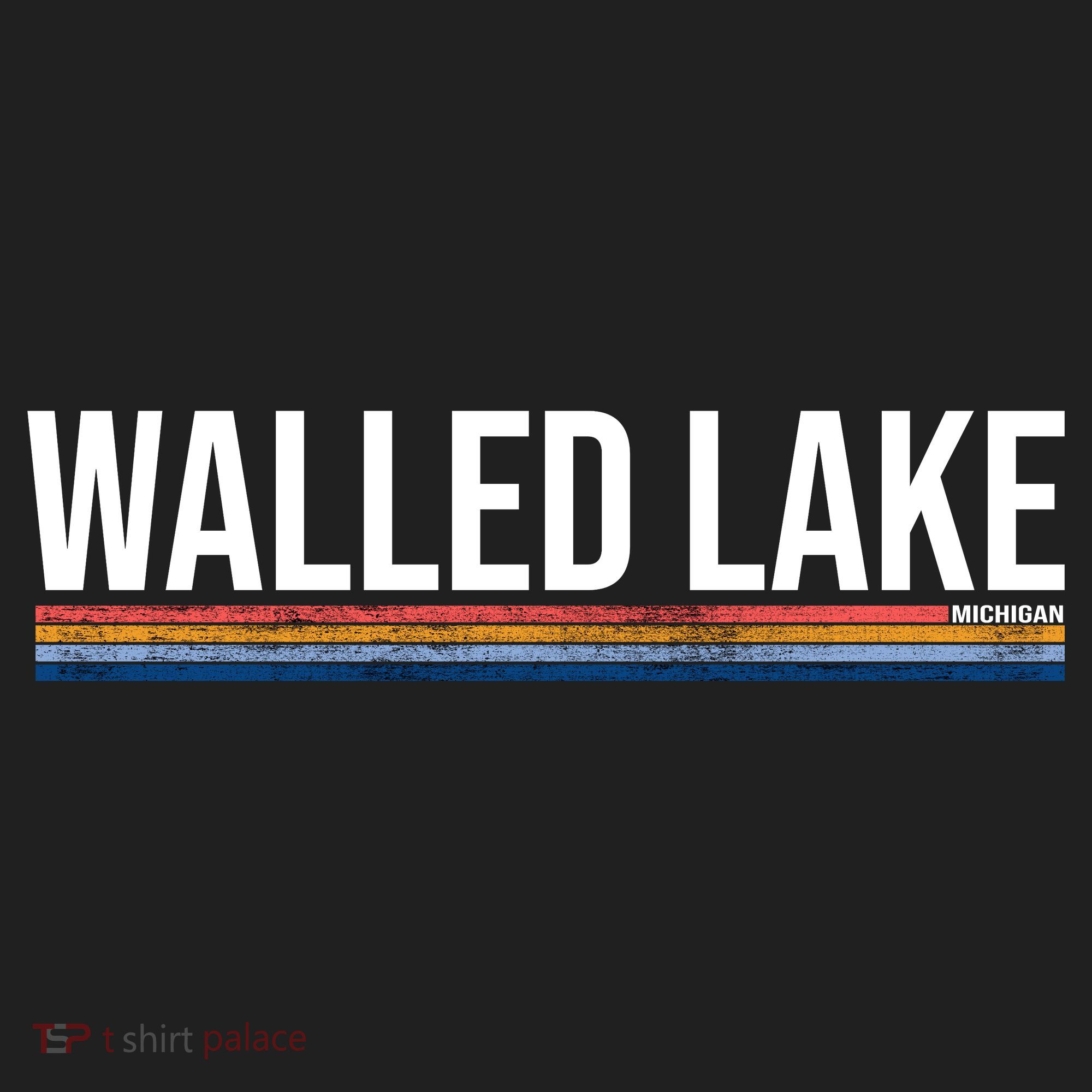 Walled Lake Michigan Retro Golf Towel