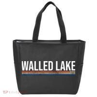 Walled Lake Michigan Retro Tote Bag thumb 0
