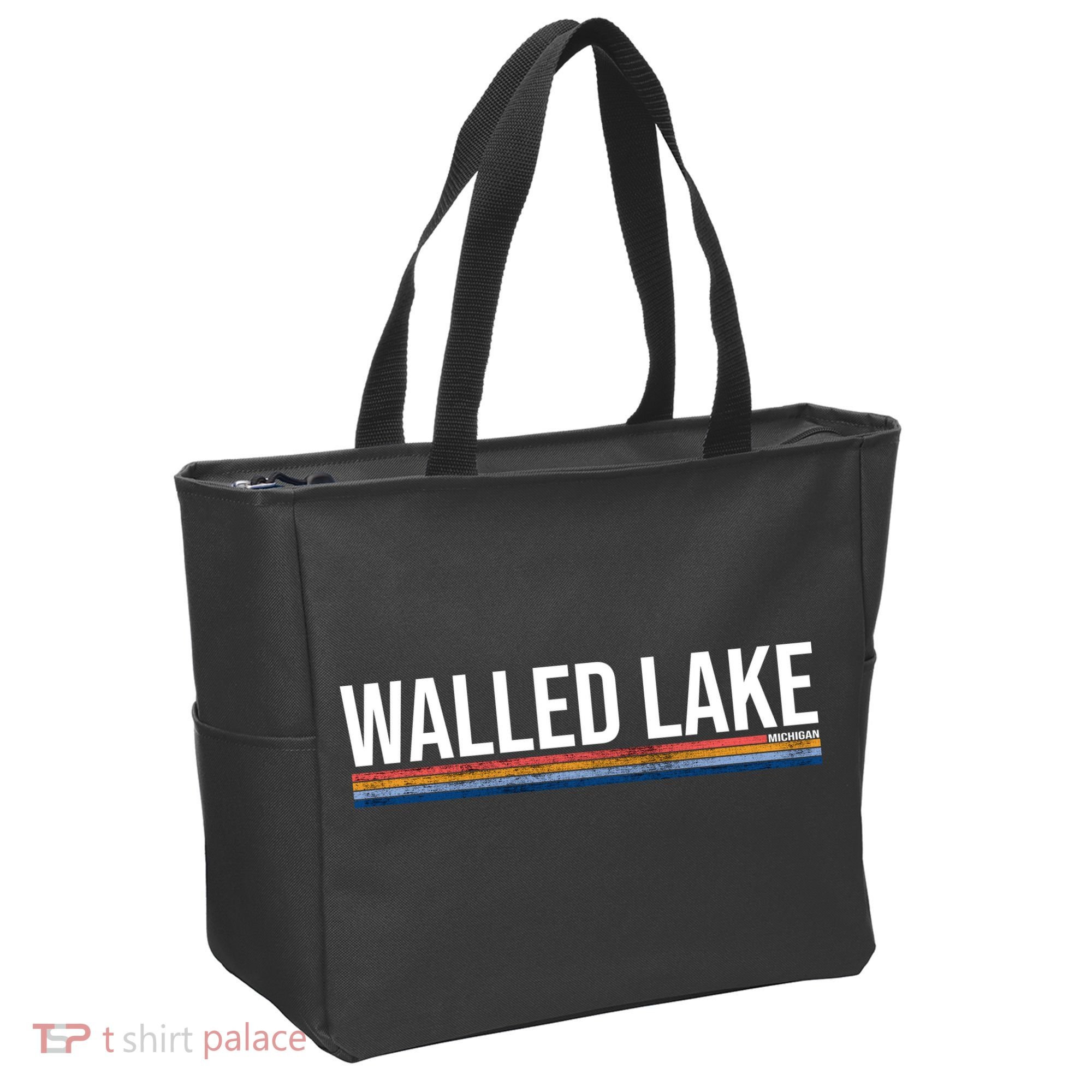 Walled Lake Michigan Retro Tote Bag