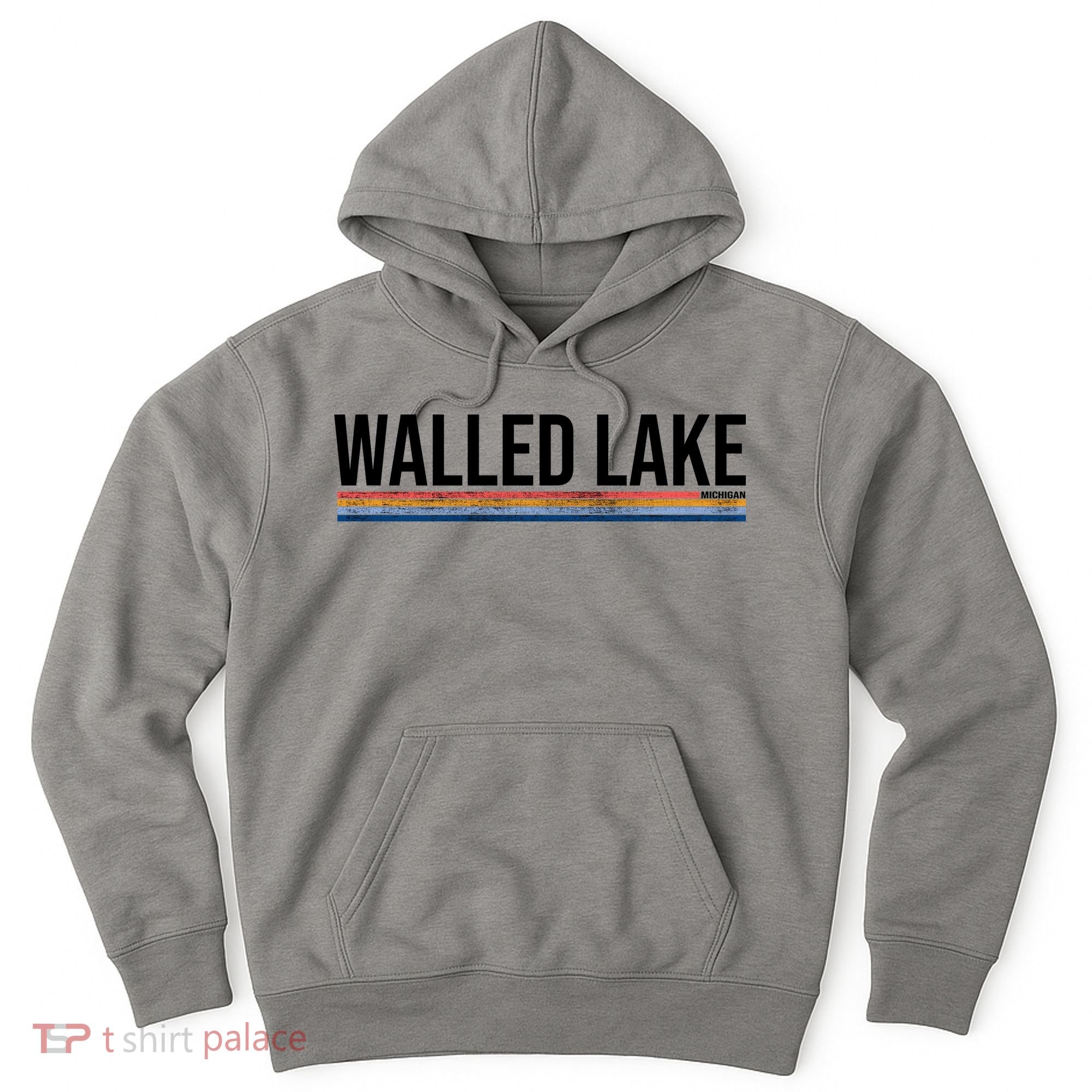 Walled Lake Michigan Retro Hoodie