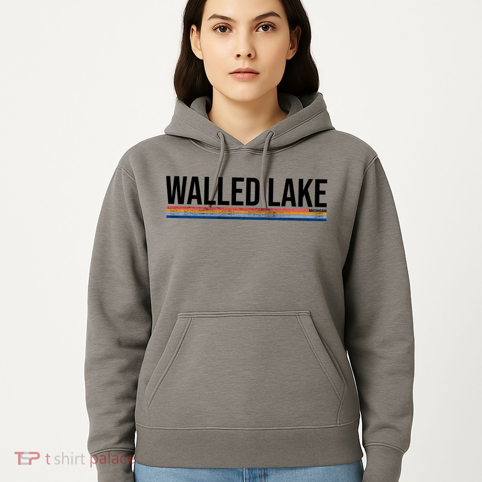 Walled Lake Michigan Retro Hoodie