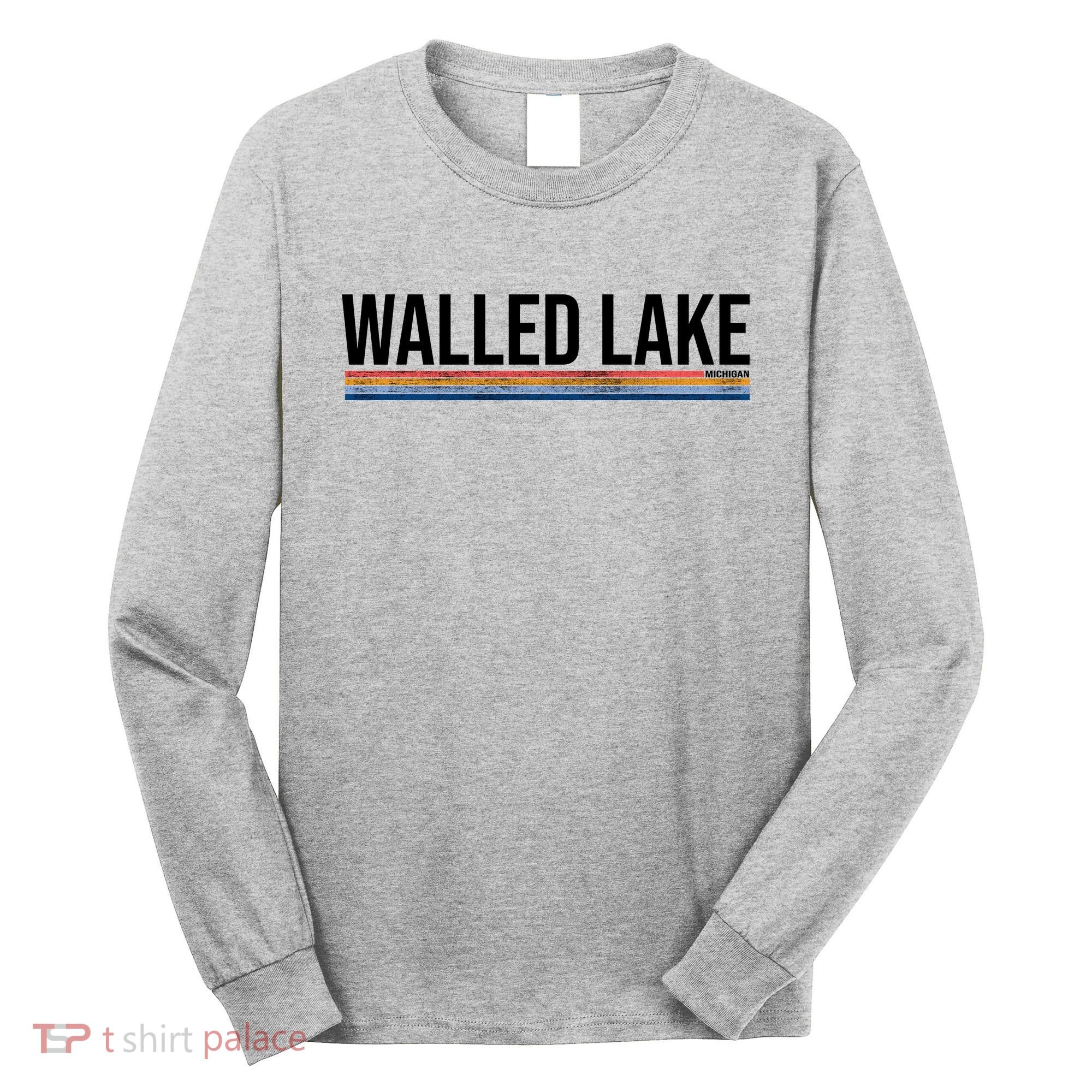 Walled Lake Michigan Retro Long Sleeve Shirt