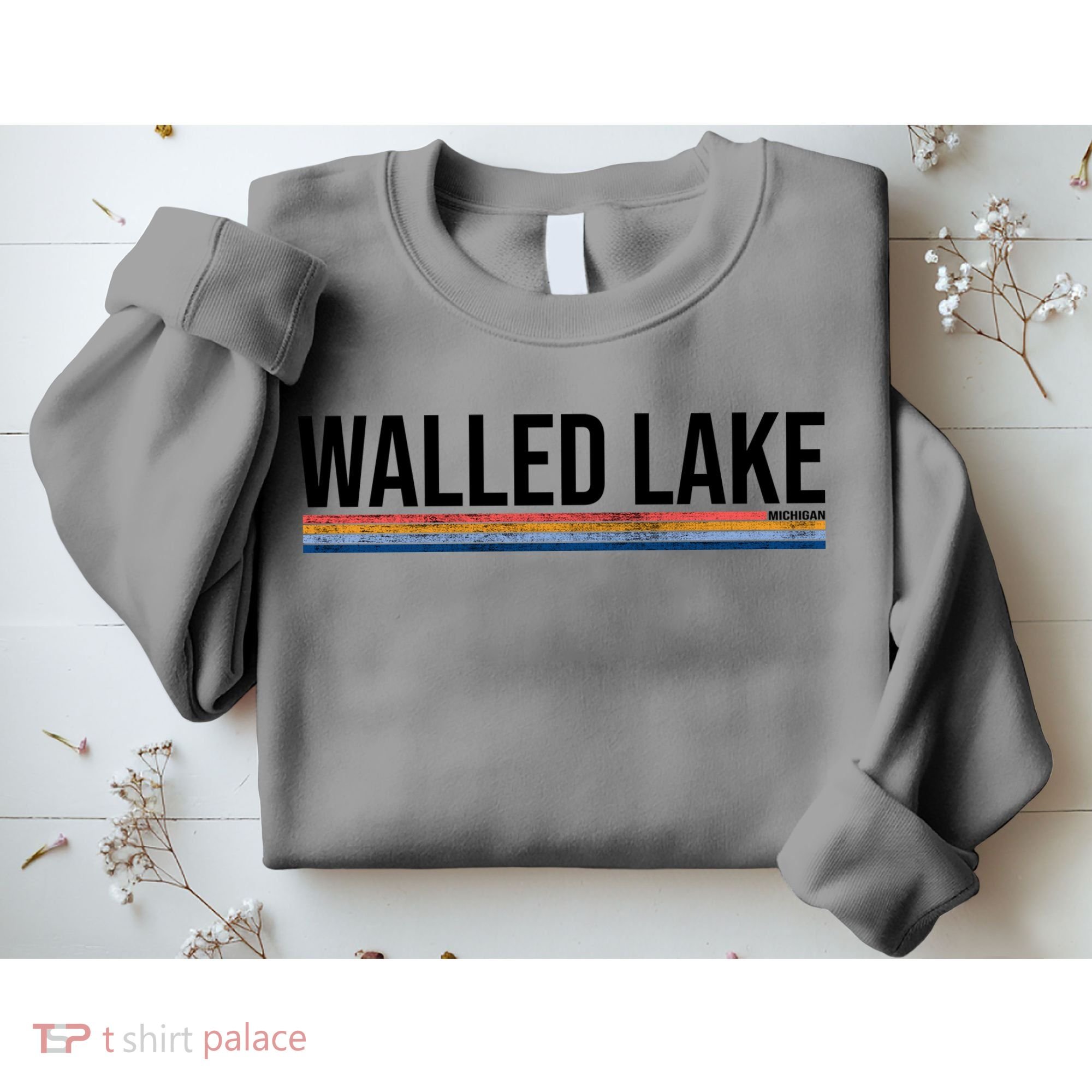Walled Lake Michigan Retro Sweatshirt