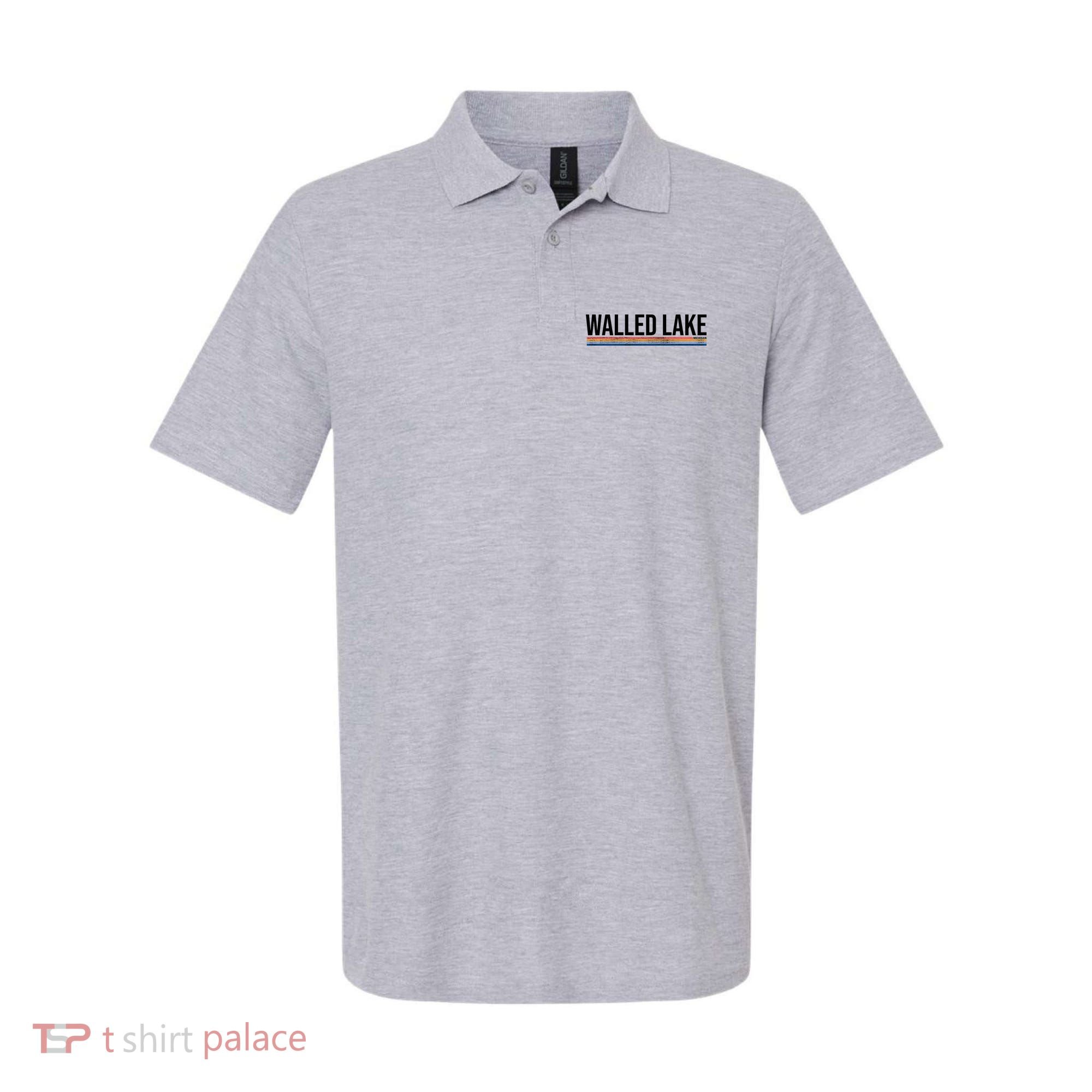 Walled Lake Michigan Retro Polo