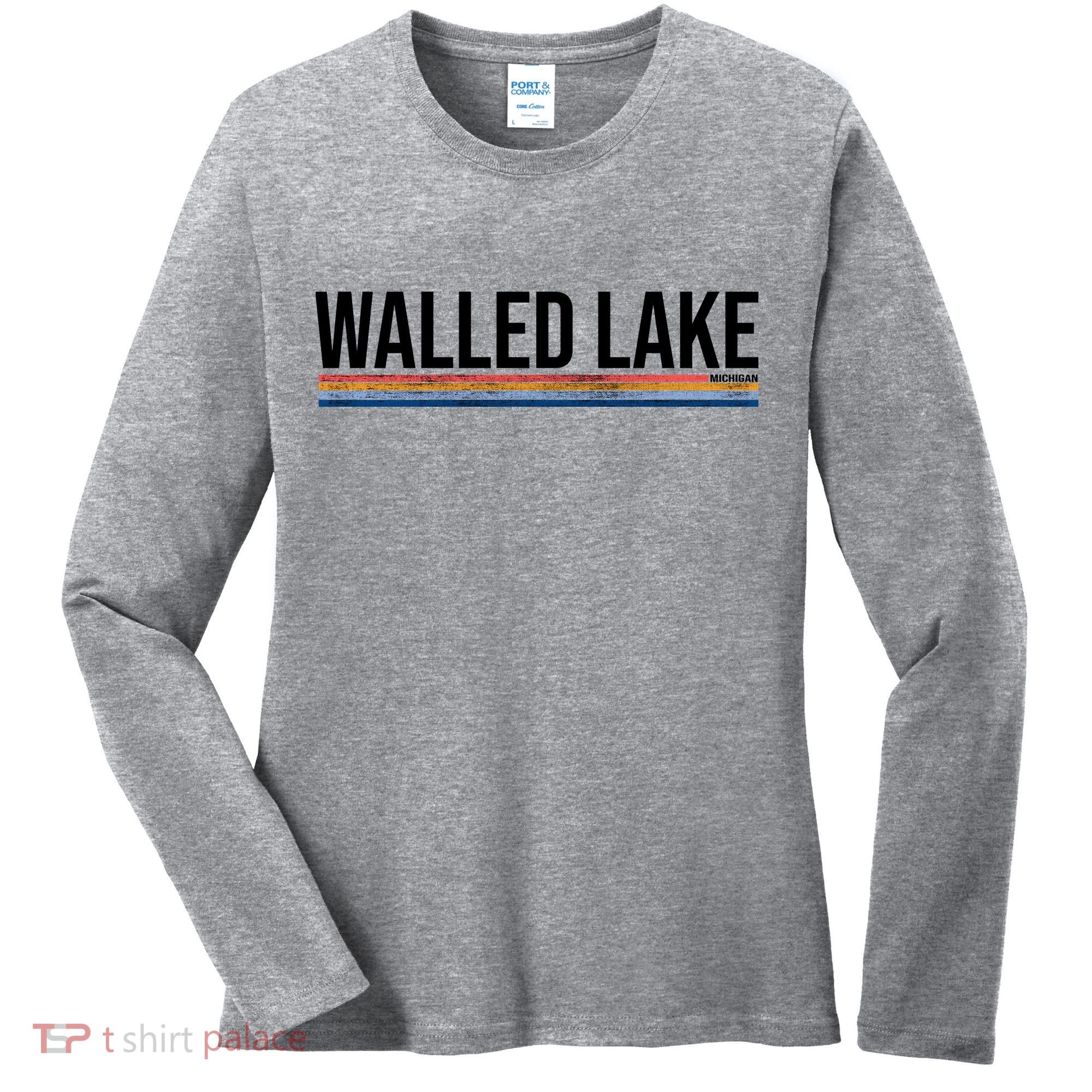 Walled Lake Michigan Retro Women's Long Sleeve Shirt