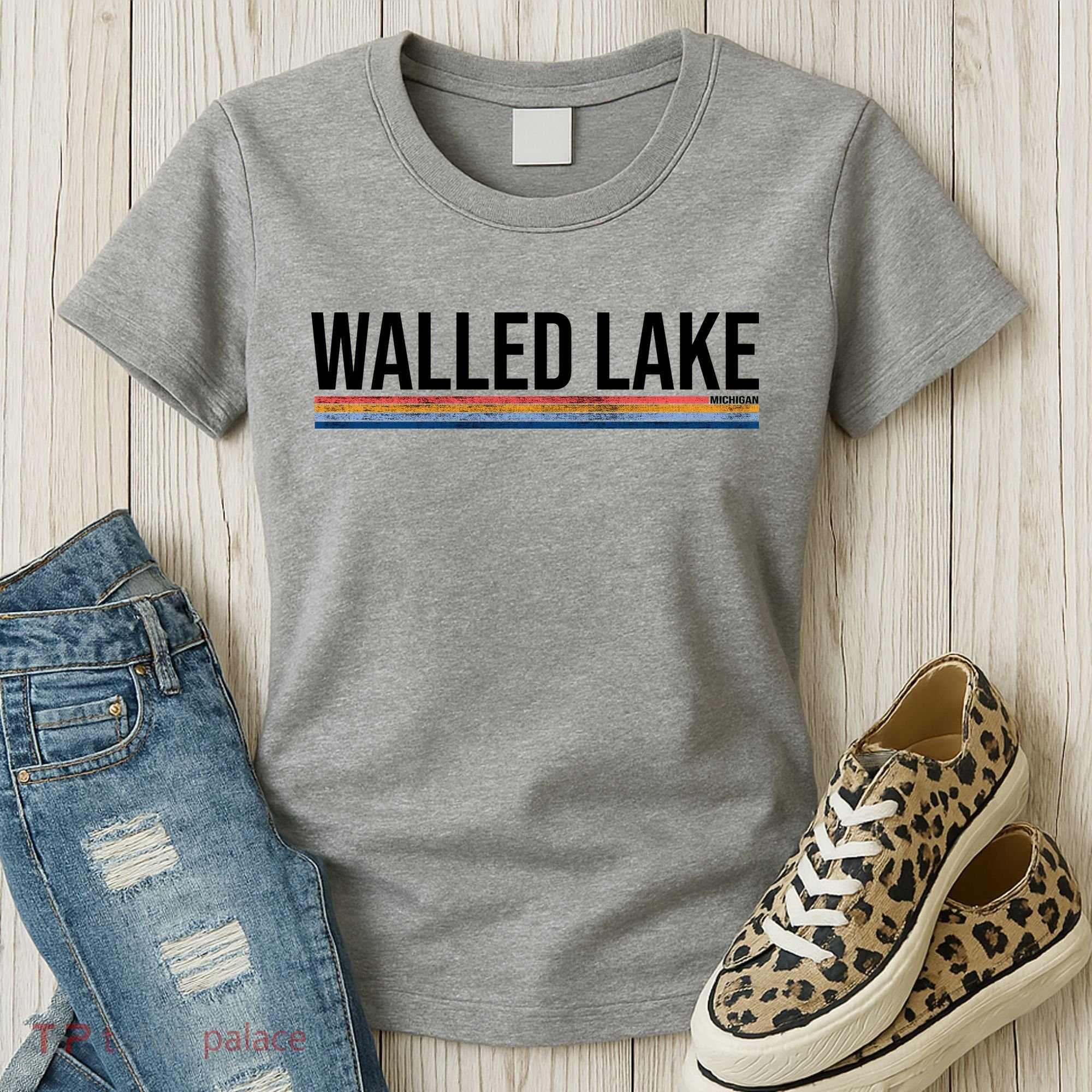 Walled Lake Michigan Retro Women's T-Shirt