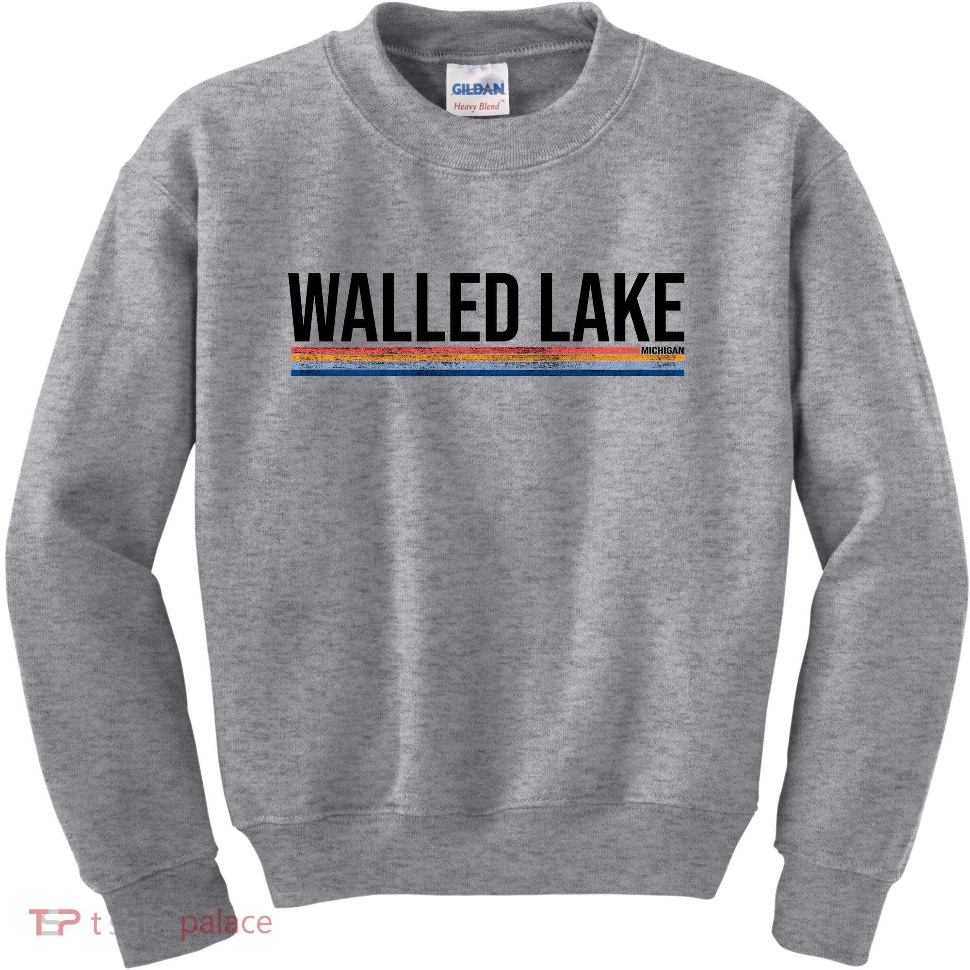 Walled Lake Michigan Retro Kids Sweatshirt