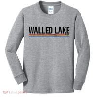 Walled Lake Michigan Retro Kids Long Sleeve Shirt thumb 0