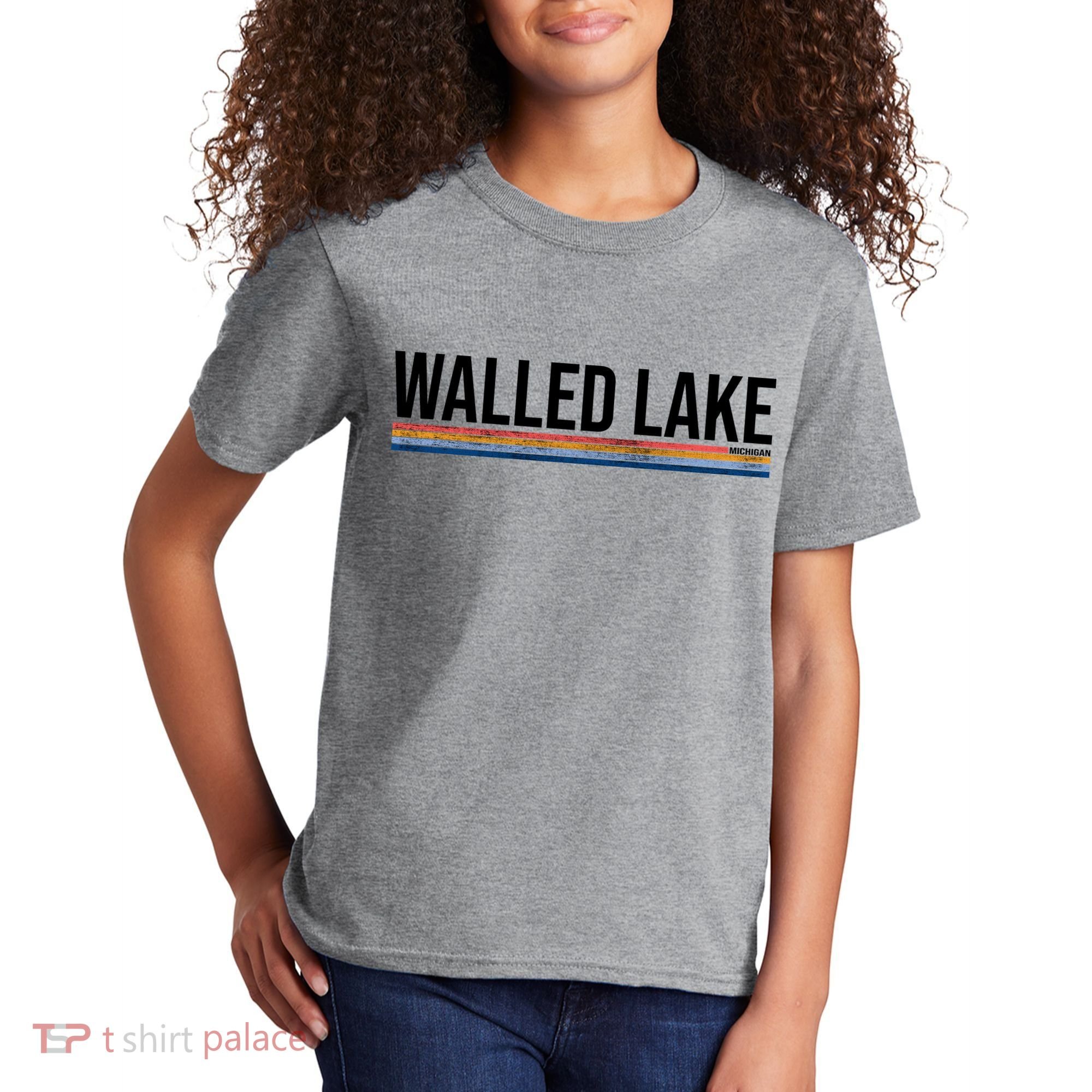 Walled Lake Michigan Retro Kids T-Shirt