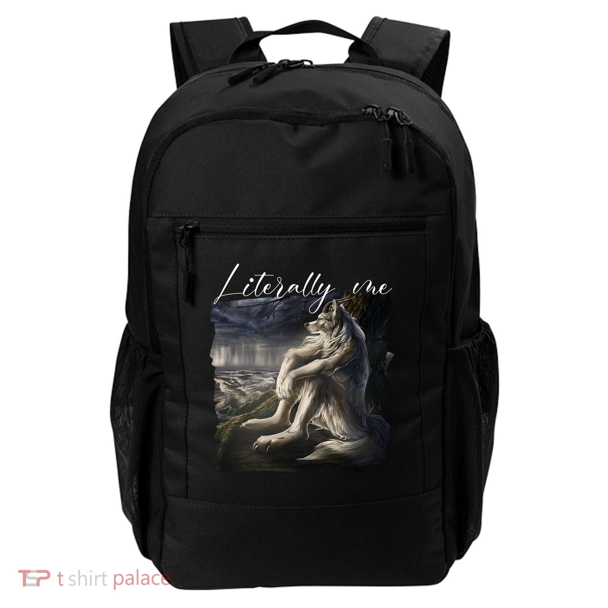 Wolf Literally Me Funny Meme Backpack