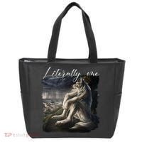 Wolf Literally Me Funny Meme Tote Bag thumb 0