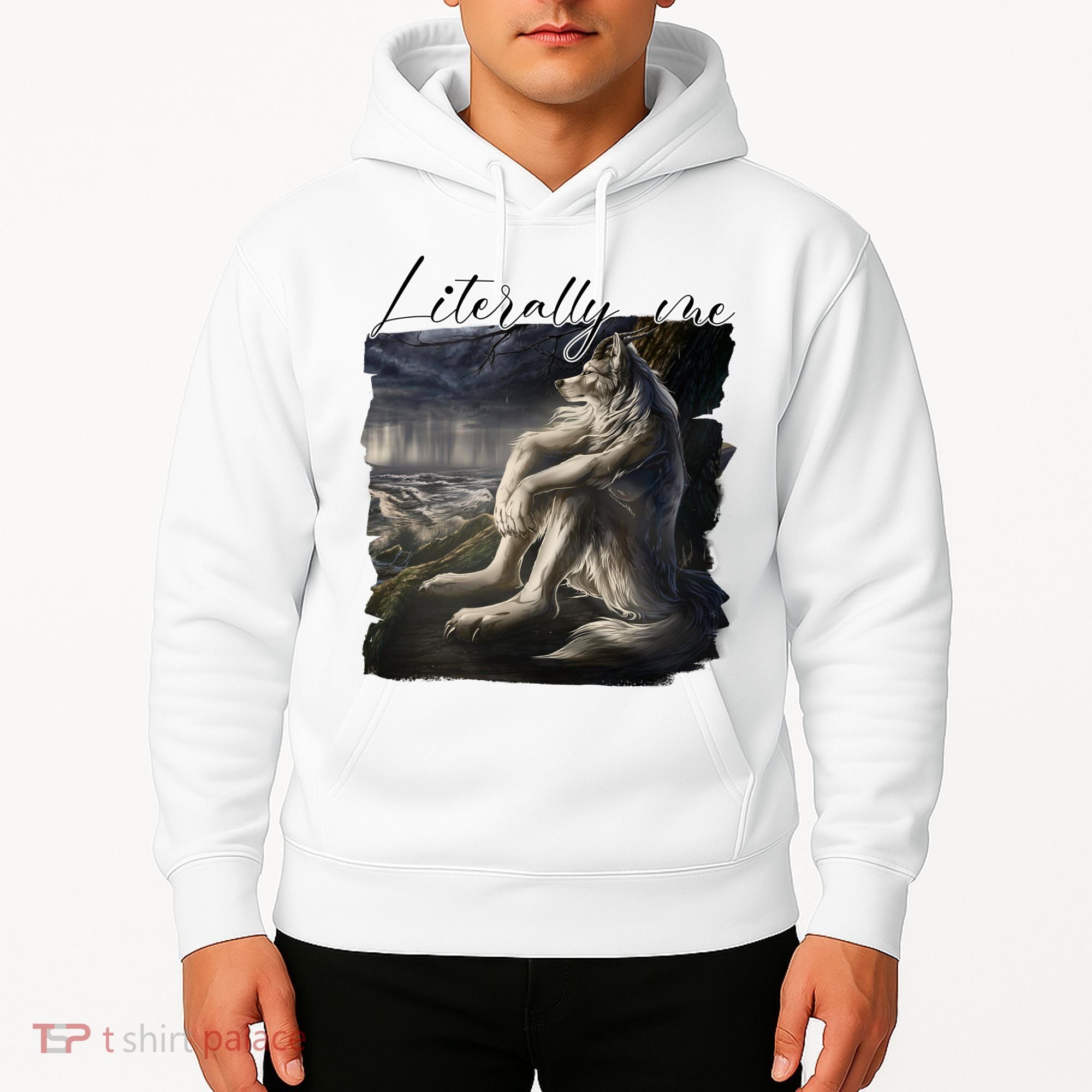 Wolf Literally Me Funny Meme Hoodie
