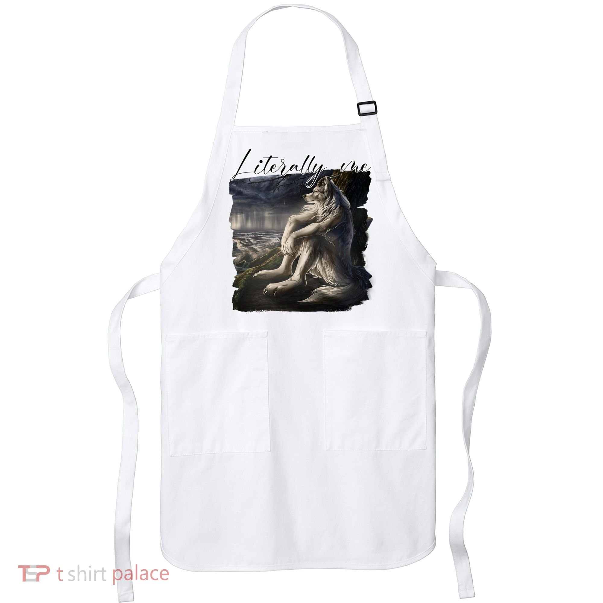 Wolf Literally Me Funny Meme Apron