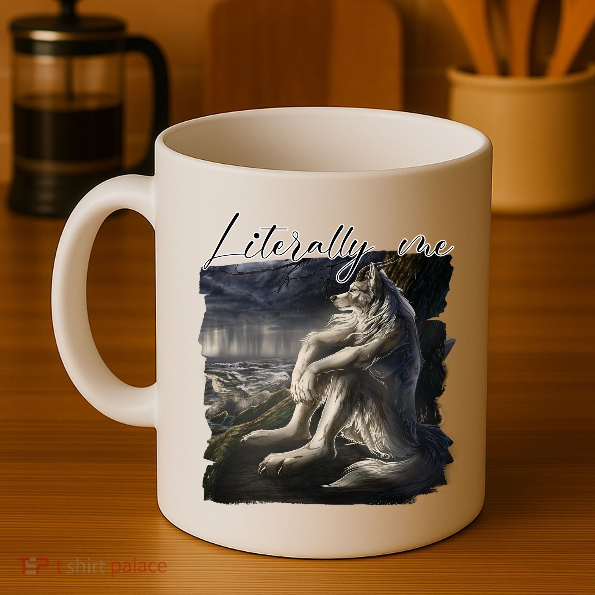 Wolf Literally Me Funny Meme Coffee Mug