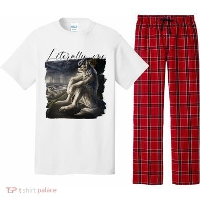 Wolf Literally Me Funny Meme Pajama Set