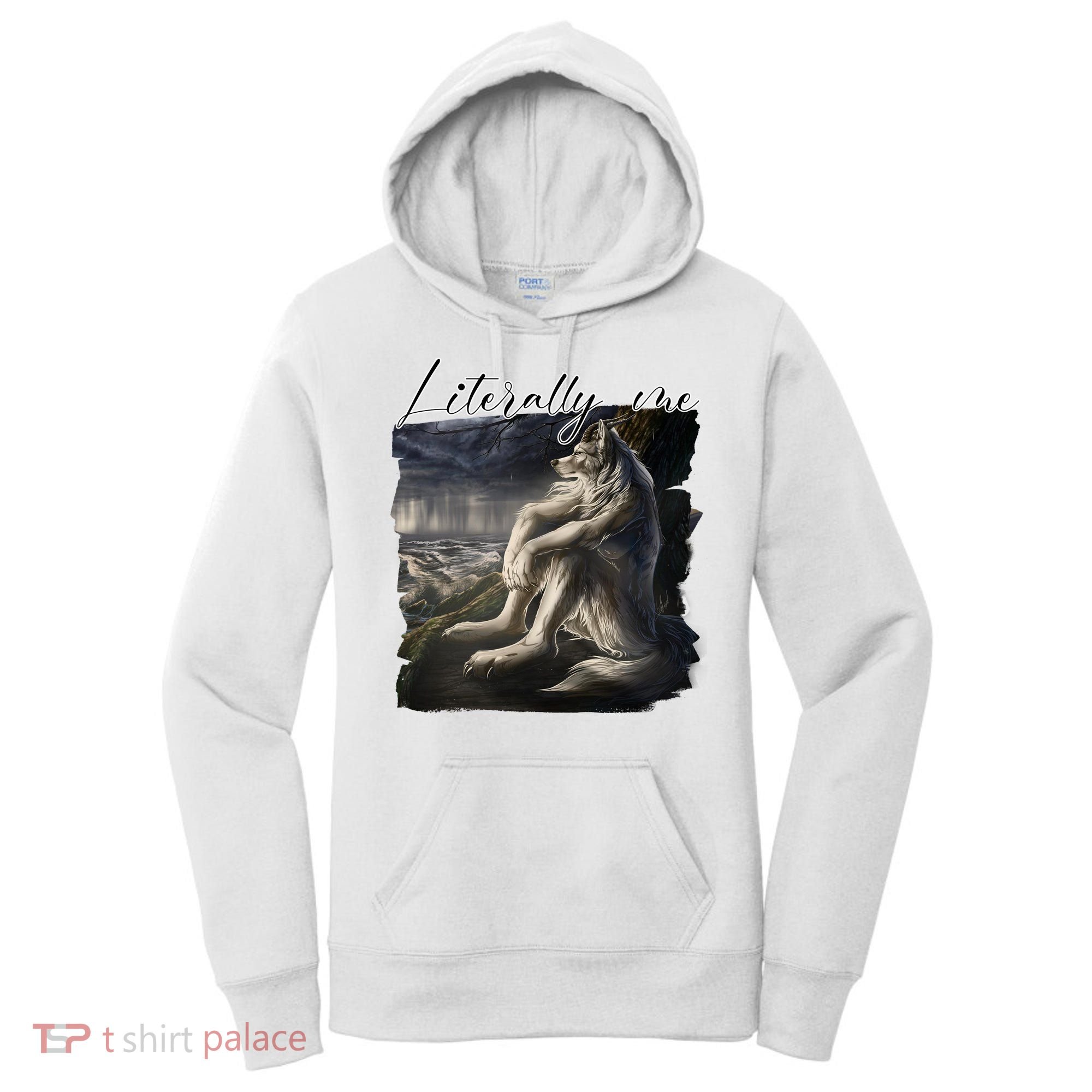 Wolf Literally Me Funny Meme Women's Hoodie