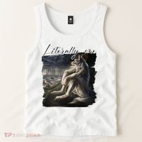 Wolf Literally Me Funny Meme Tank Top thumb 2