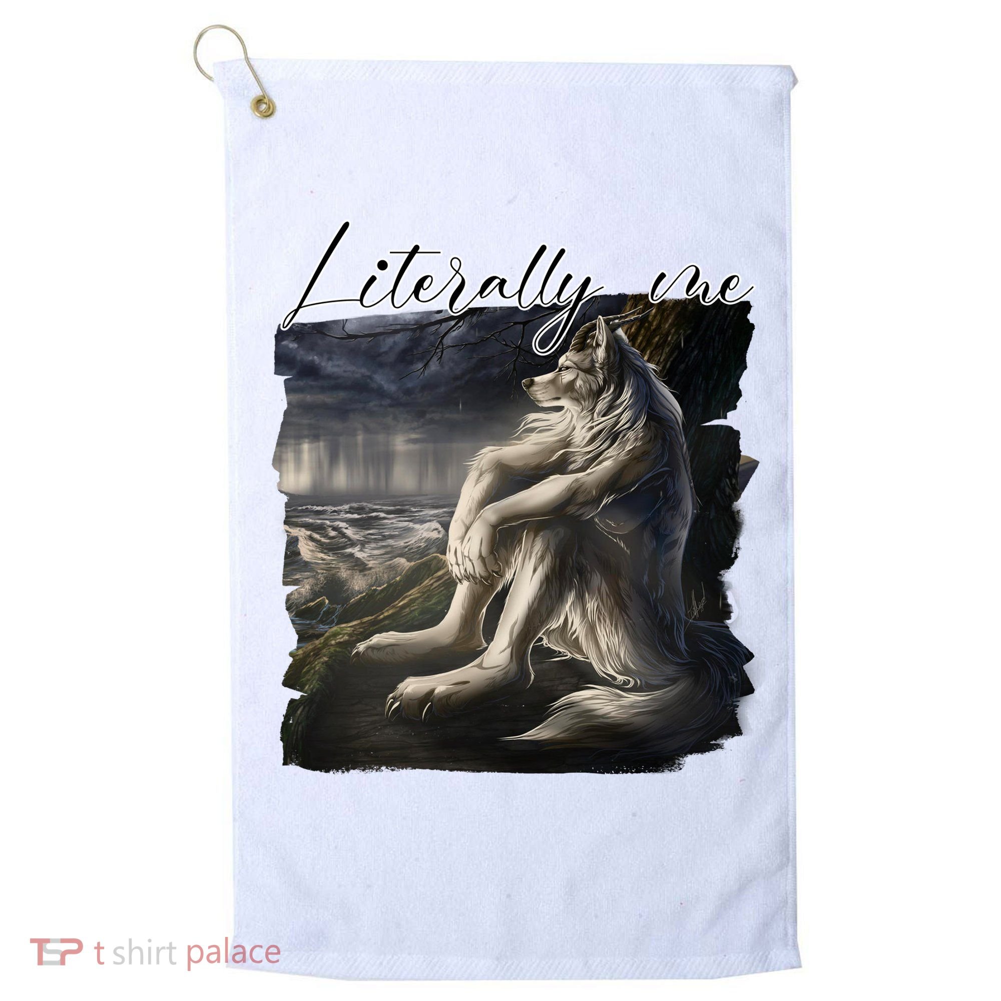 Wolf Literally Me Funny Meme Golf Towel