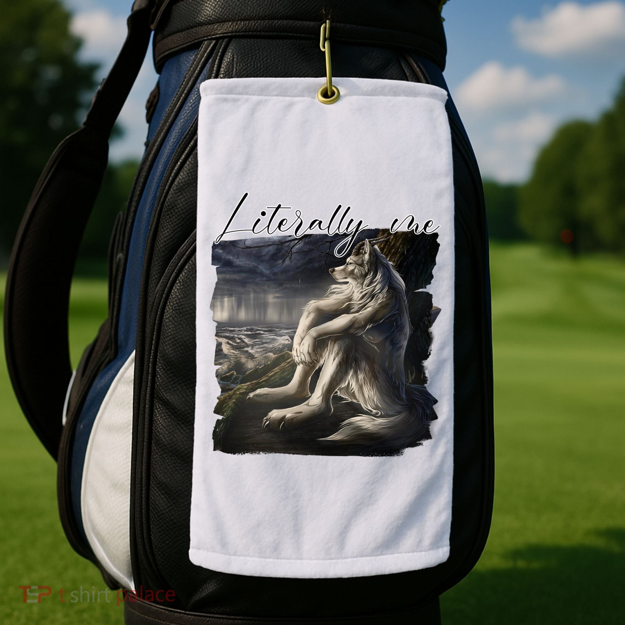 Wolf Literally Me Funny Meme Golf Towel