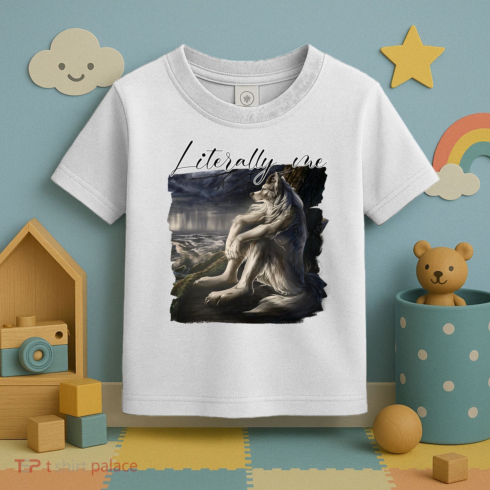 Wolf Literally Me Funny Meme Toddler T-Shirt