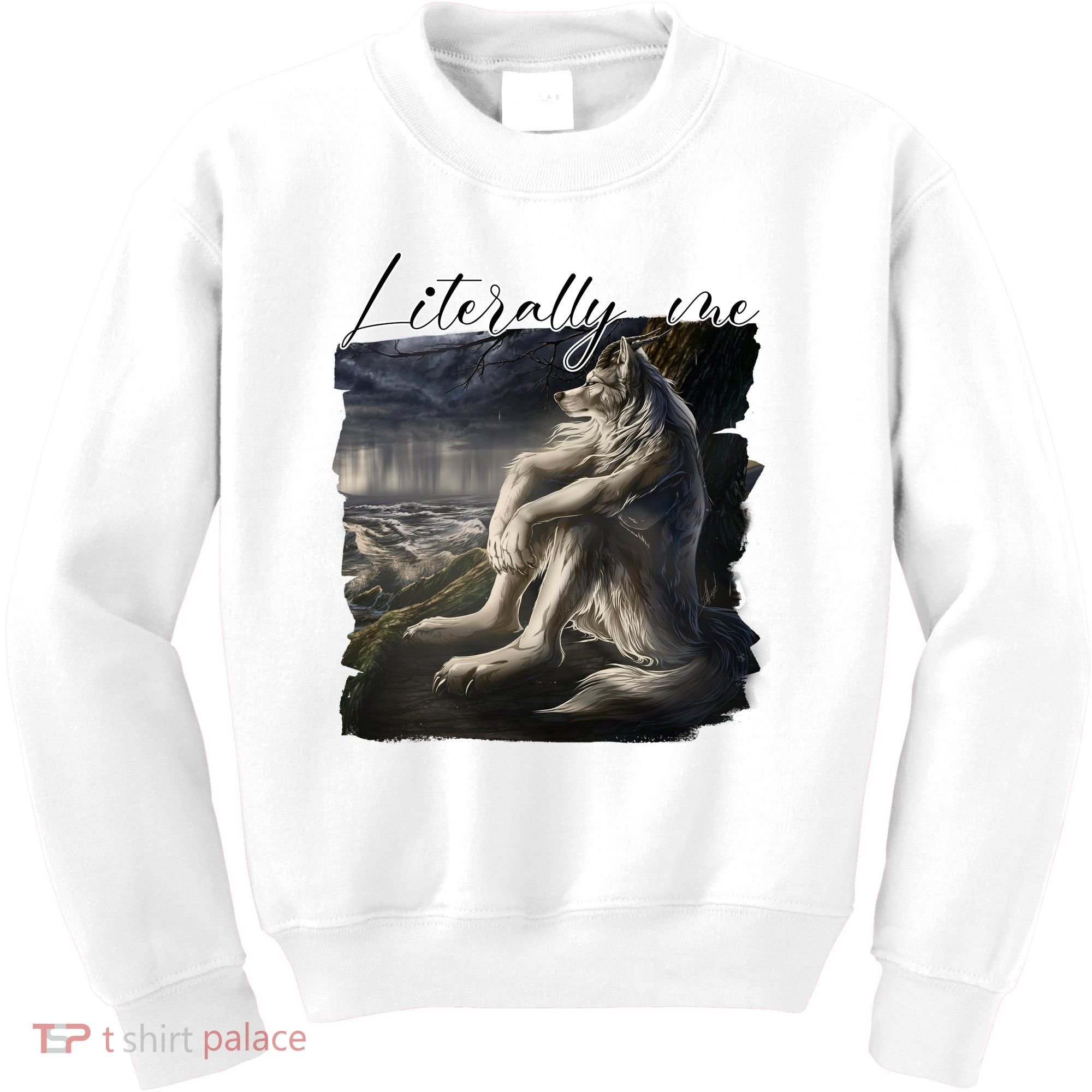 Wolf Literally Me Funny Meme Kids Sweatshirt