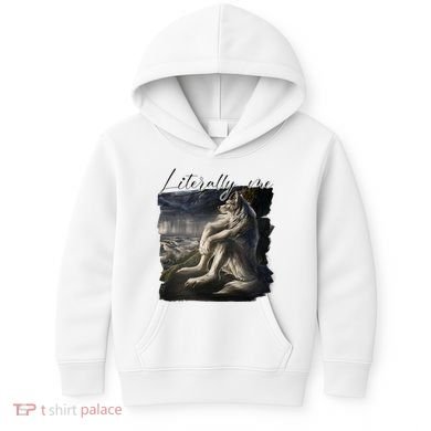 Wolf Literally Me Funny Meme Kids Hoodie