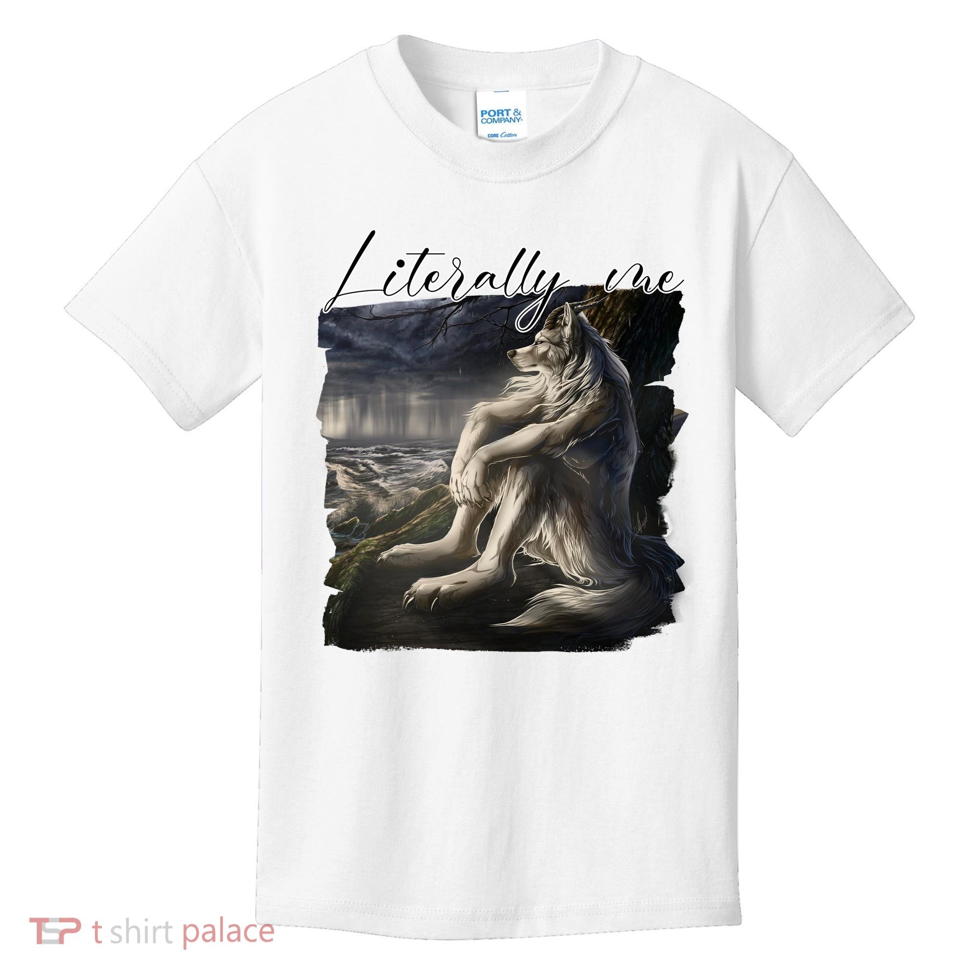 Wolf Literally Me Funny Meme Kids T-Shirt