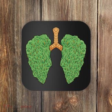 Weed Lung Marijuana Funny Coaster