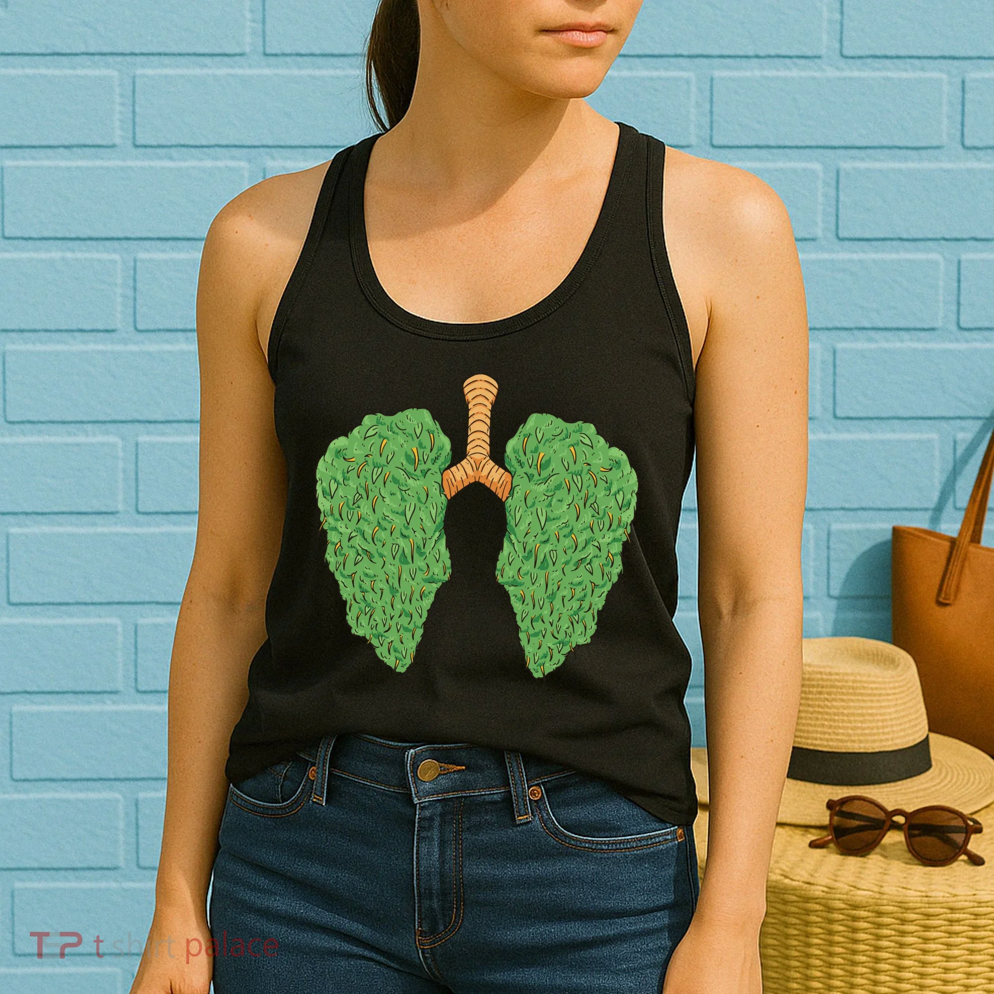 Weed Lung Marijuana Funny Women's Tank Top