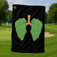 Weed Lung Marijuana Funny Golf Towel thumb 1