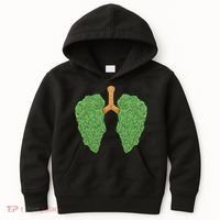 Weed Lung Marijuana Funny Kids Hoodie thumb 0