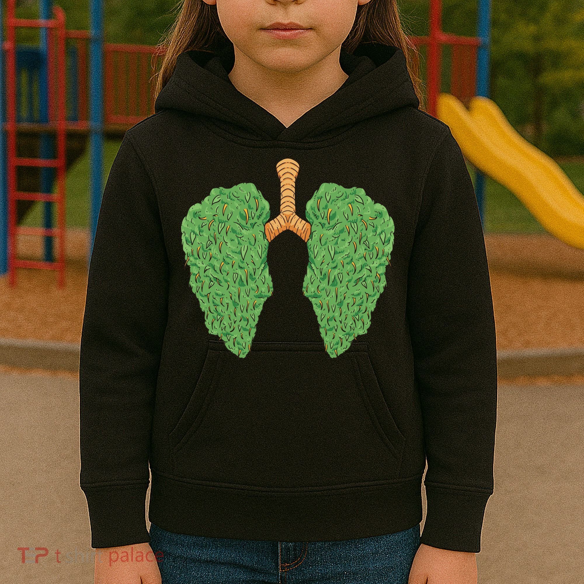 Weed Lung Marijuana Funny Kids Hoodie