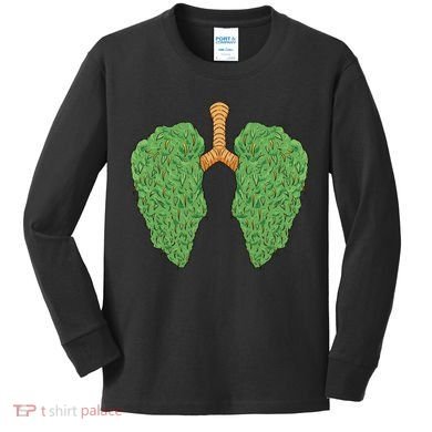 Weed Lung Marijuana Funny Kids Long Sleeve Shirt