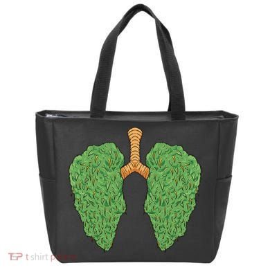 Weed Lung Marijuana Funny Tote Bag