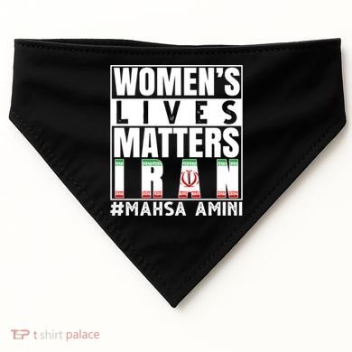 Women's Lives Matter Mahsa Amini Iran Support USA-Made Doggie Bandana