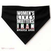 Women's Lives Matter Mahsa Amini Iran Support USA-Made Doggie Bandana thumb 0