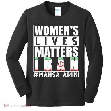 Women's Lives Matter Mahsa Amini Iran Support Kids Long Sleeve Shirt
