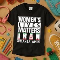 Women's Lives Matter Mahsa Amini Iran Support Kids T-Shirt thumb 3