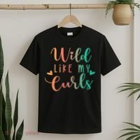 Wild Like My Curls Funny Curly Hair Le Tie Dye T-Shirt thumb 2