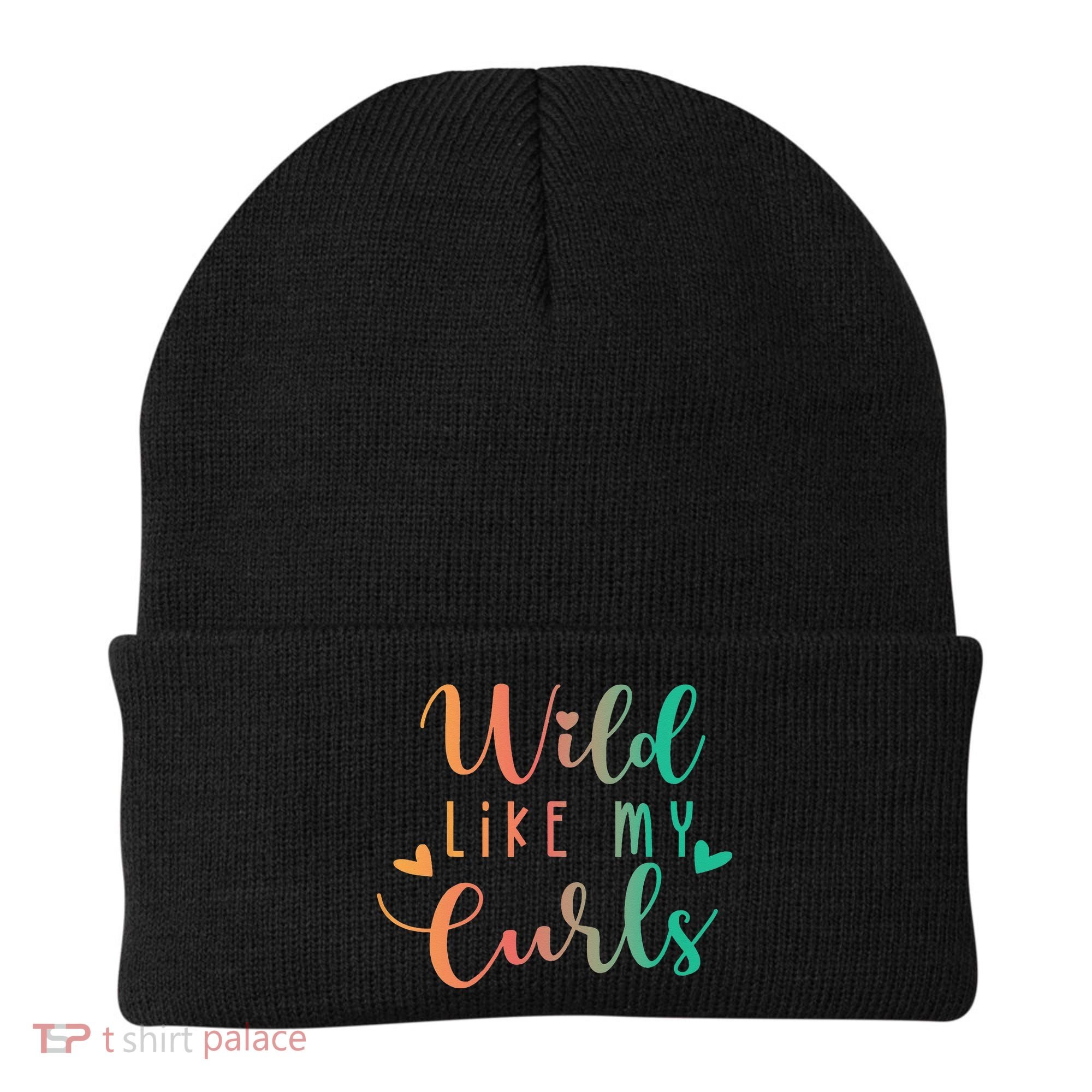 Wild Like My Curls Funny Curly Hair Le Tie Dye Beanie