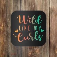 Wild Like My Curls Funny Curly Hair Le Tie Dye Coaster thumb 0