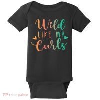 Wild Like My Curls Funny Curly Hair Le Tie Dye Baby Bodysuit thumb 0